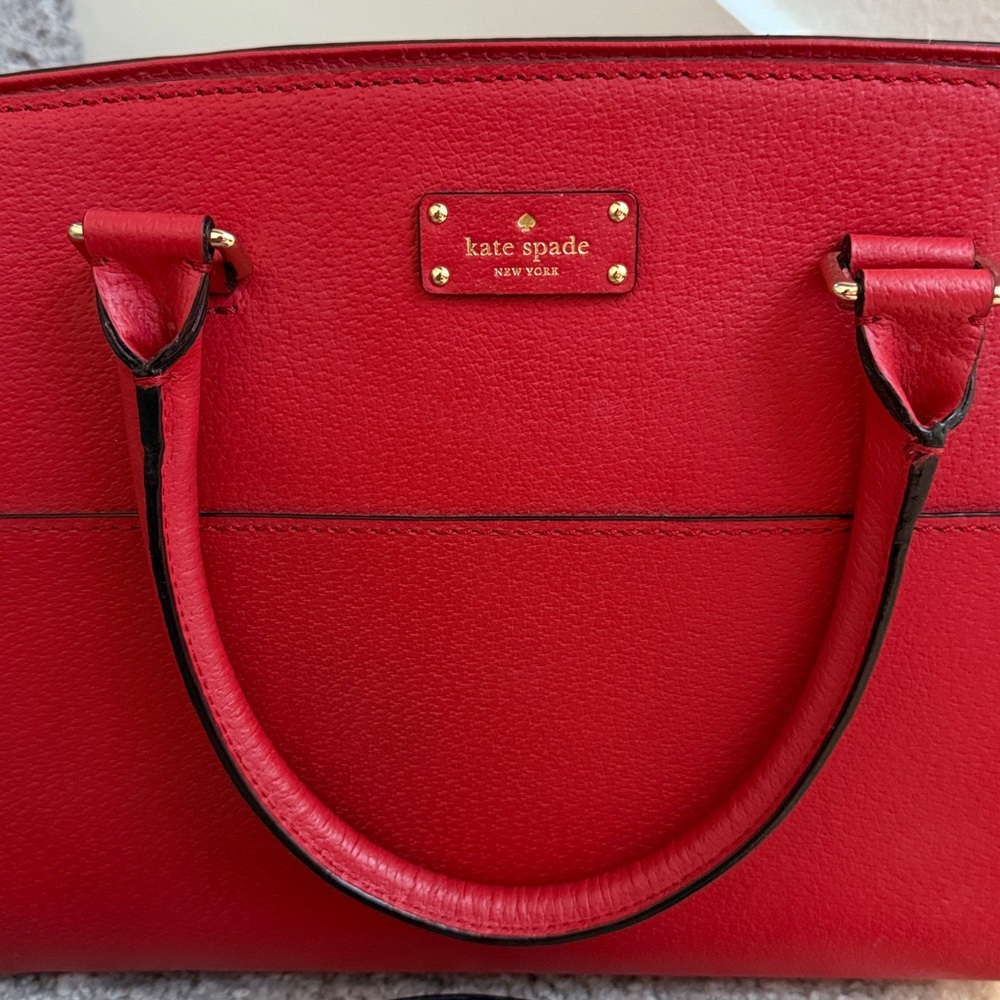Kate Spade Red Leather Lana Satchel - Picture 3 of 14